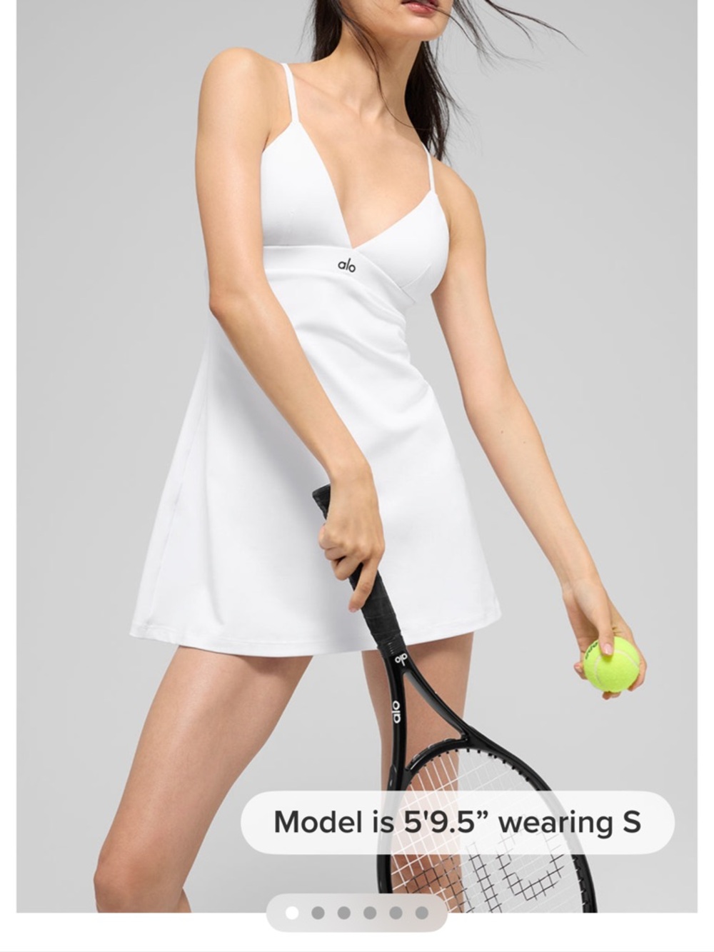 ALO Yoga White Spaghetti-Strap Tennis Dress. Like new!!!!!